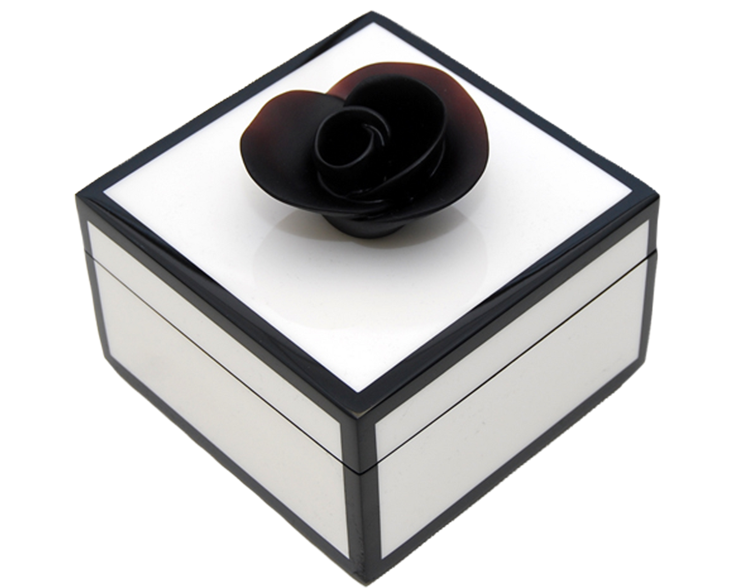 White with Black Trim - Square Handle Box