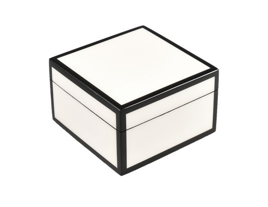 White with Black - Square Box
