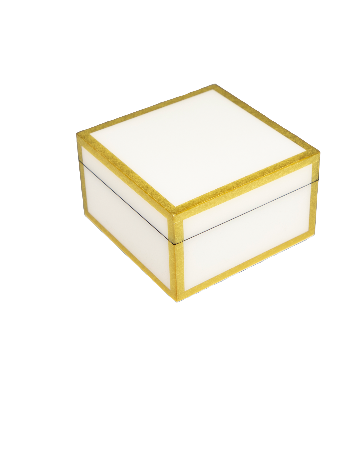 White with Shine Gold Leaf - Square Box - L-31FSWSGLT