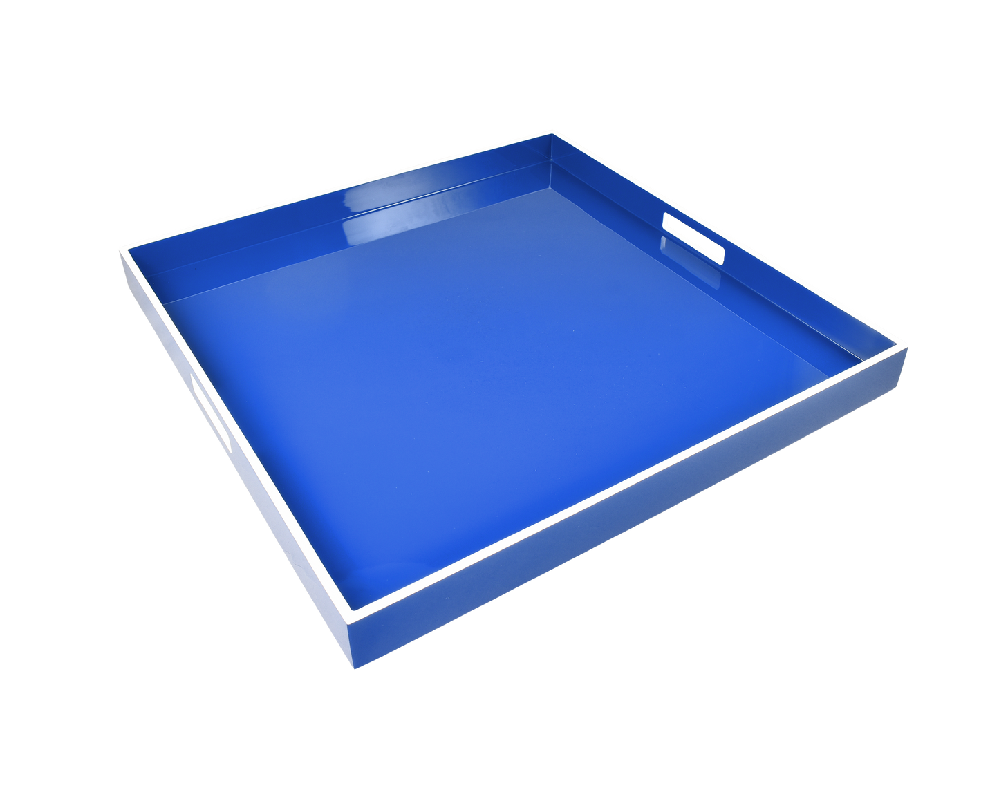 True Blue with White - 22" Square Tray