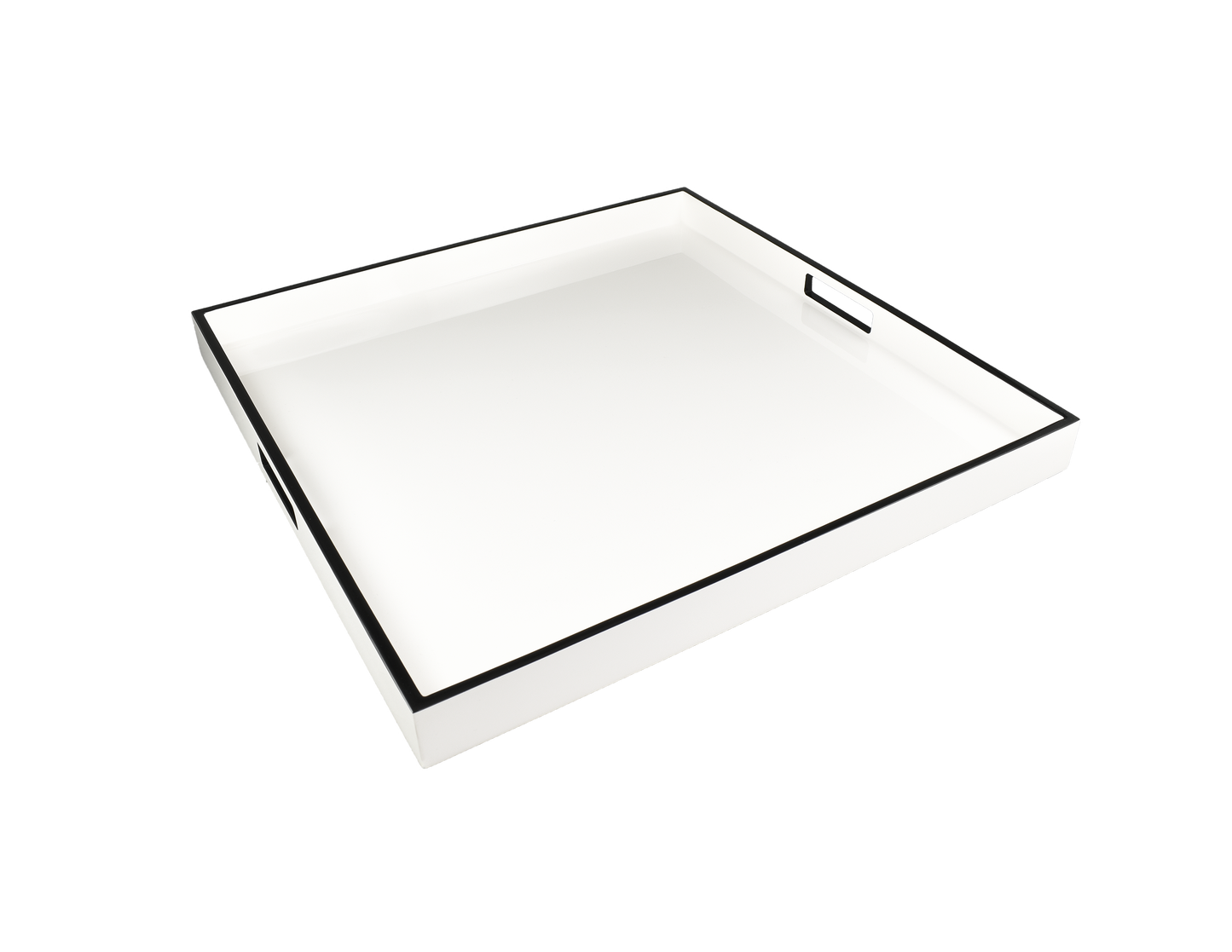White with Black Trim - 22" Square Tray