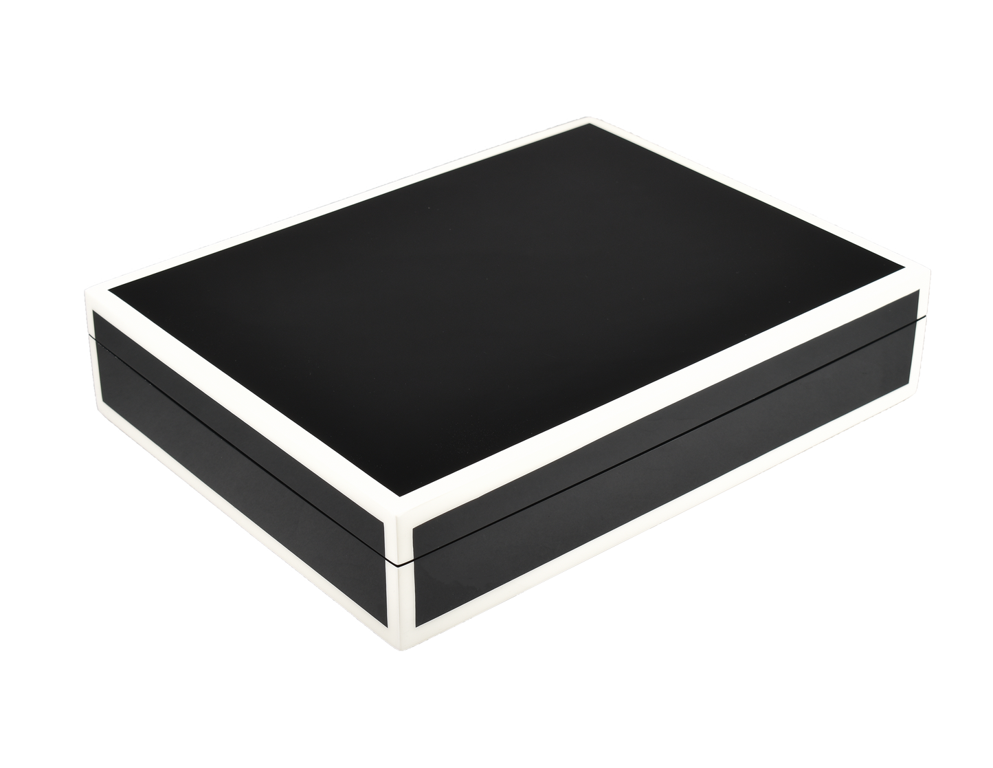 Black with White Trim - Stationery Box