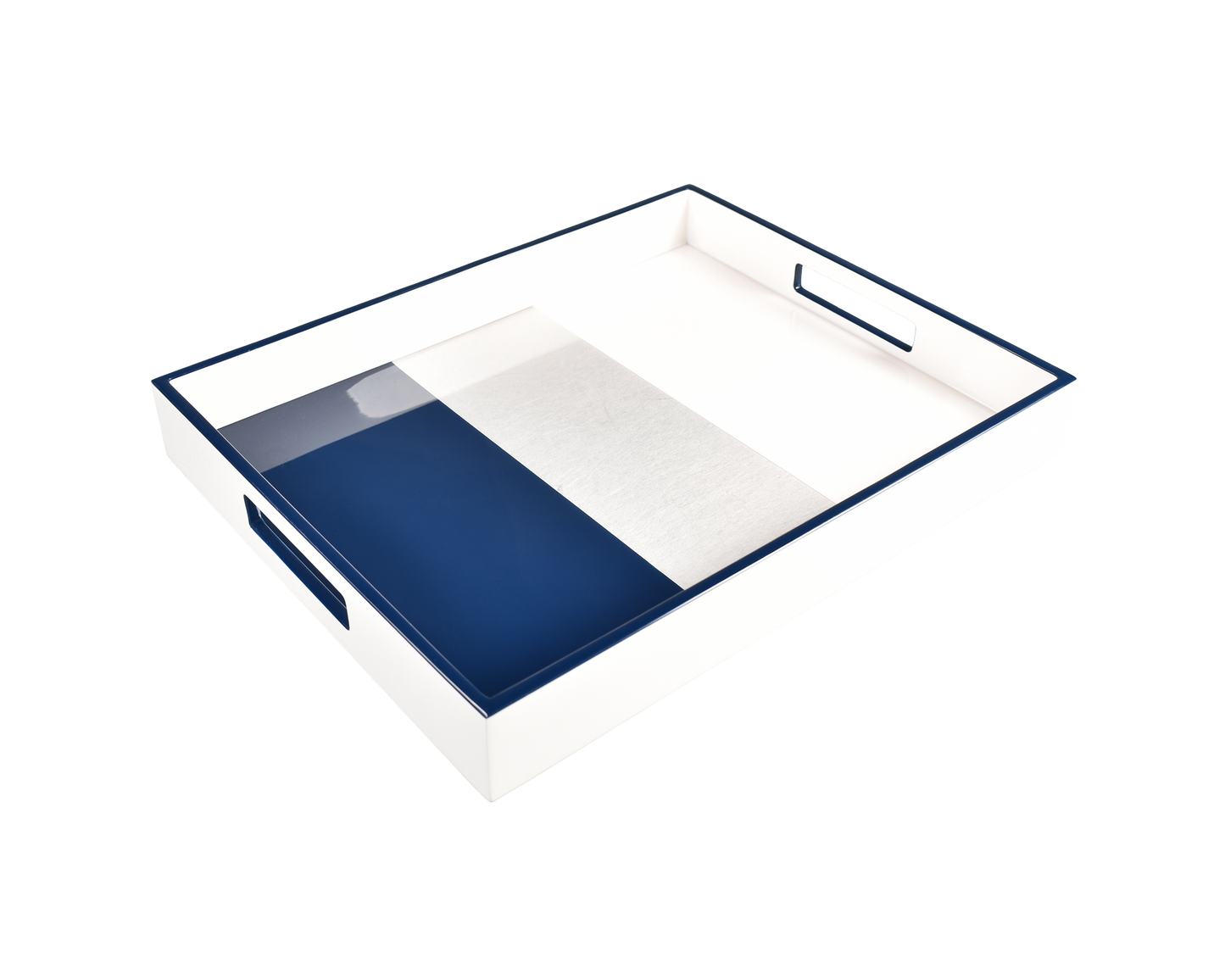 Navy Shine White - Reiko Tray - L-47NSW