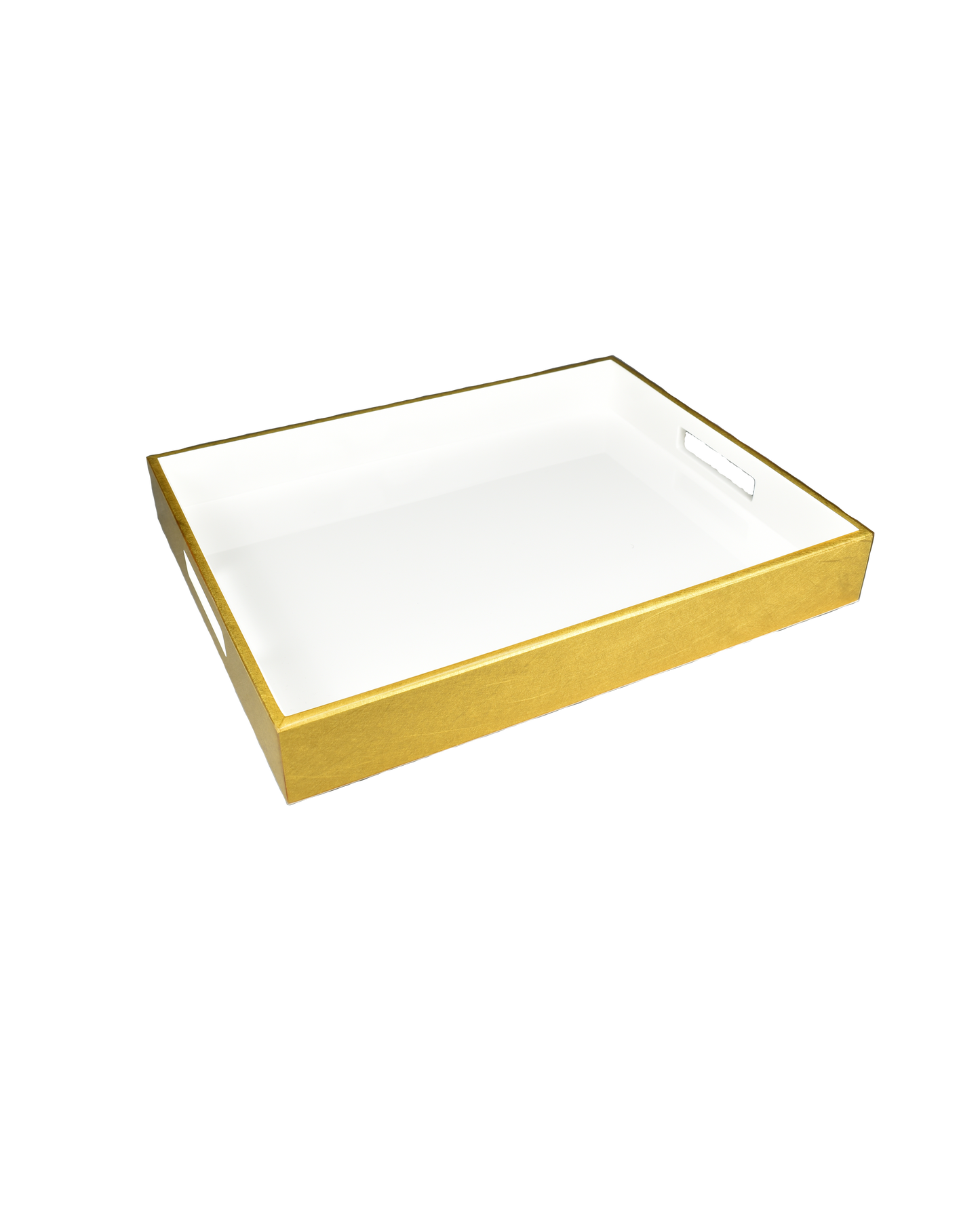 White with Outside Shine Gold Leaf - Reiko Tray - L-47WOSGL