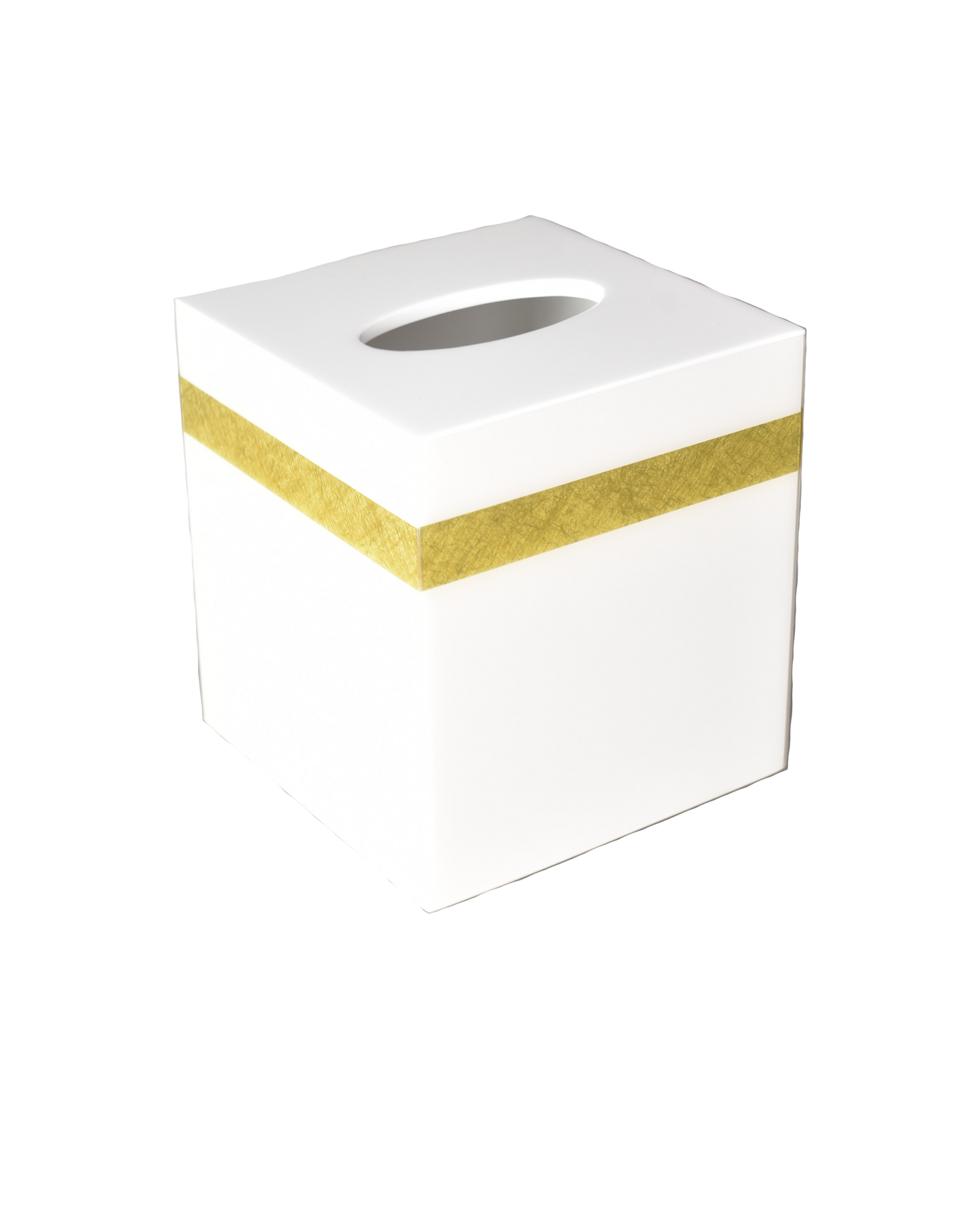 White with Shine Gold Leaf Band - Tissue Cover