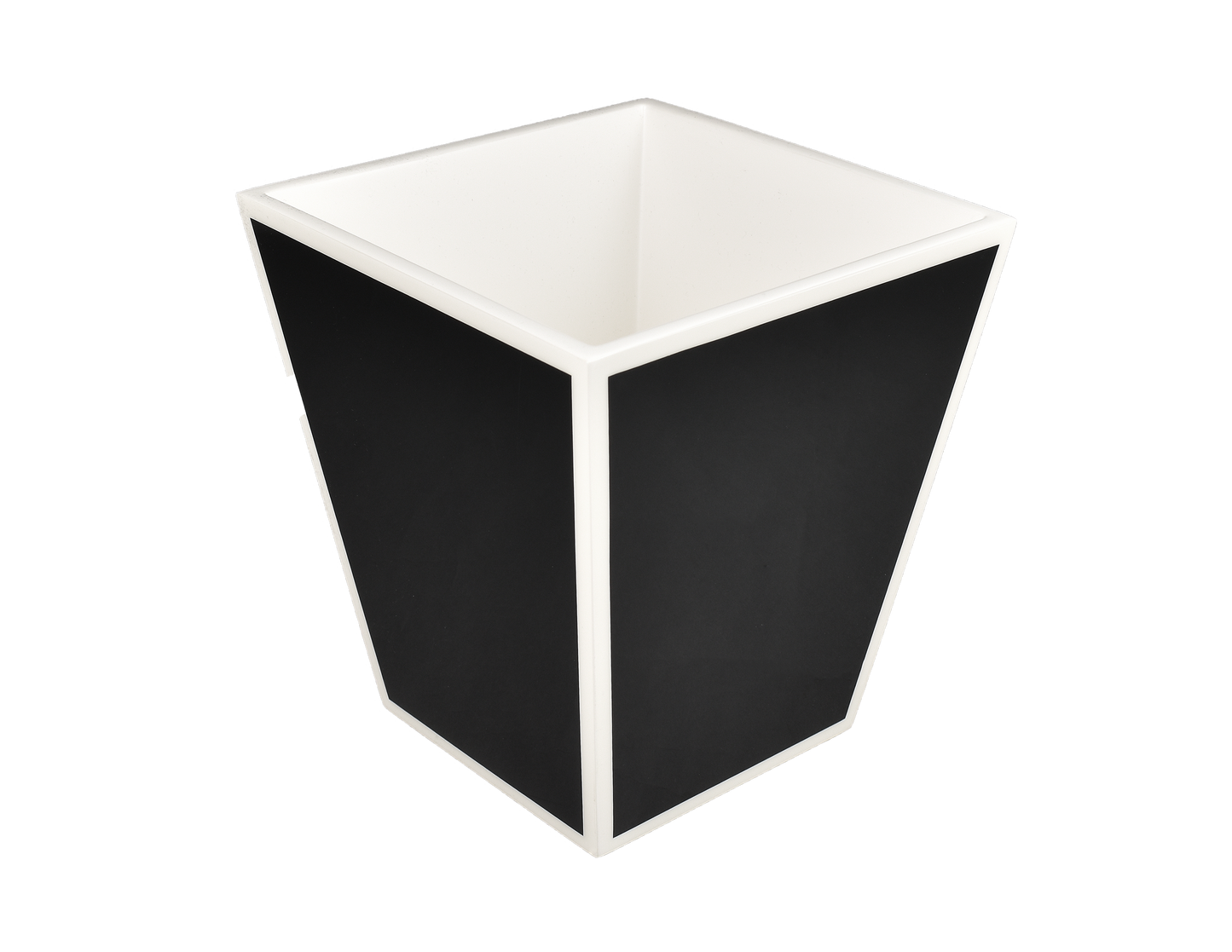 Black with White Trim - Wastebasket