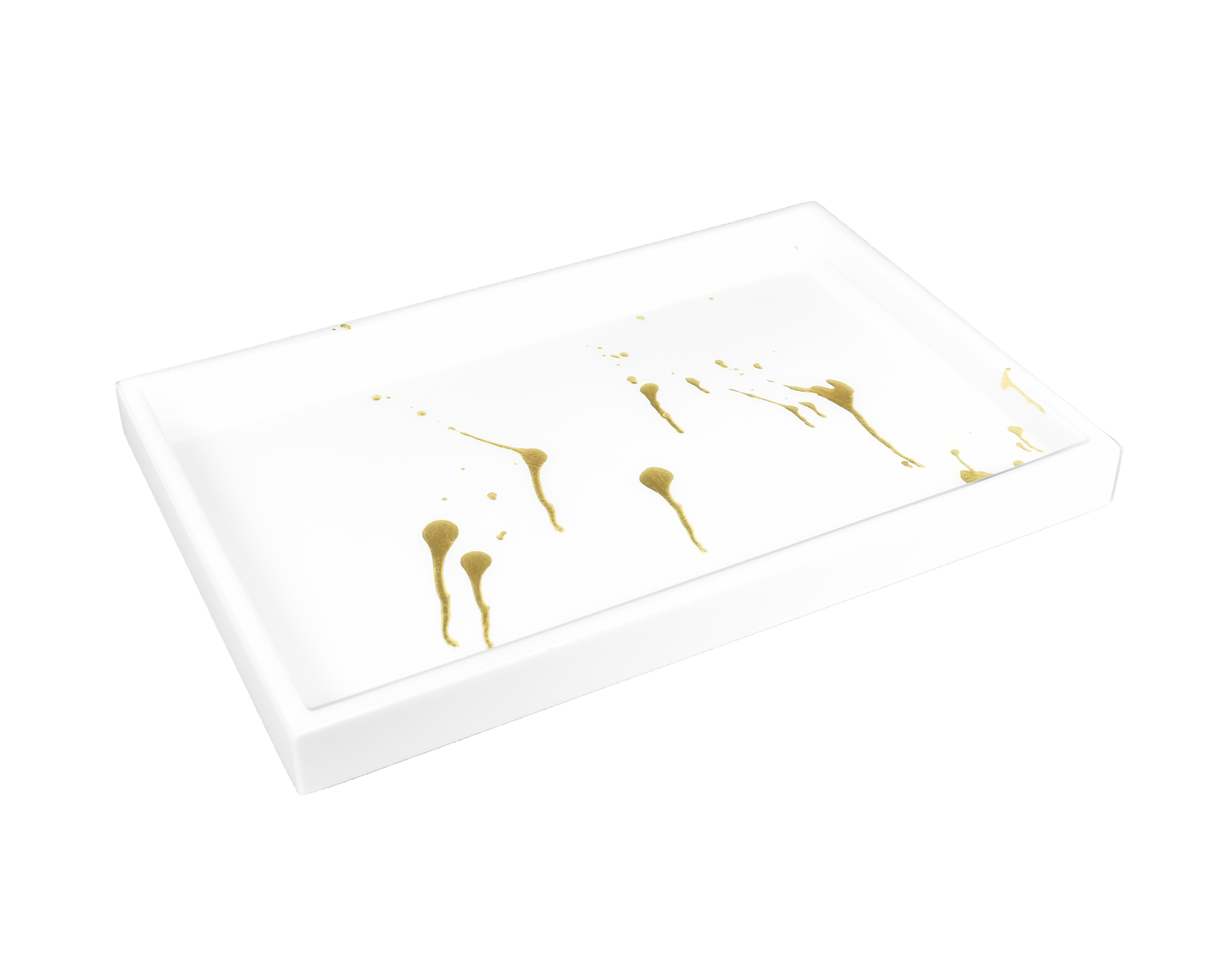 White with Artful Gold - Vanity Tray
