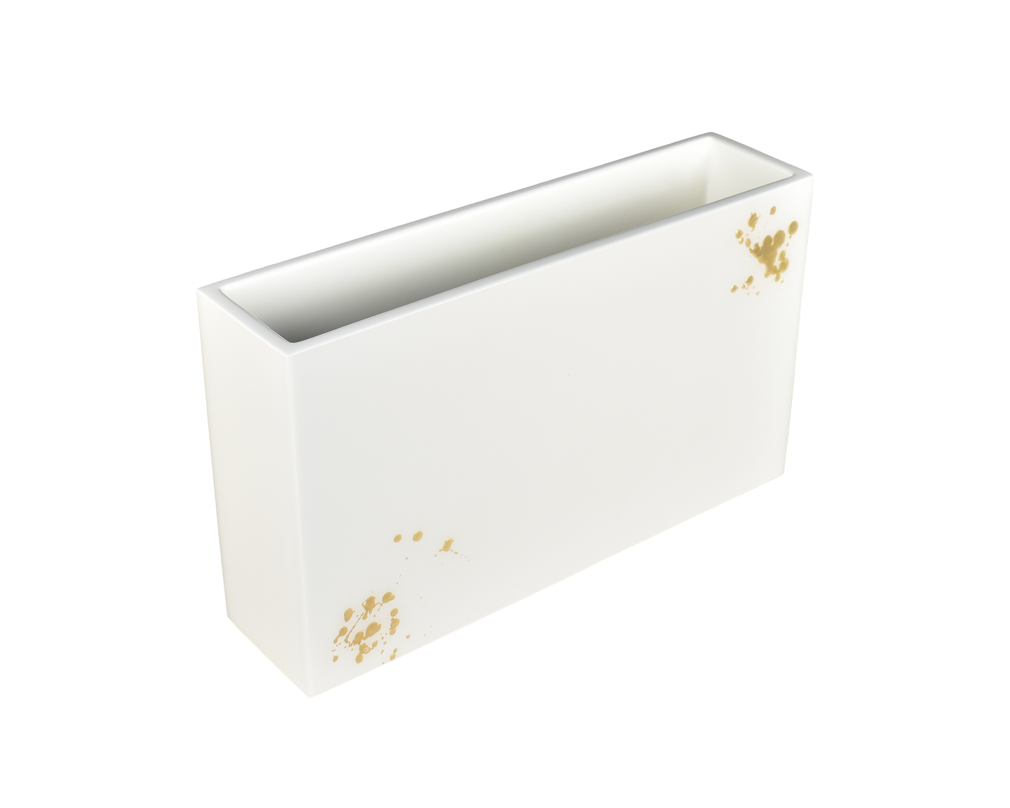 White with Artful Gold - Flower Vase