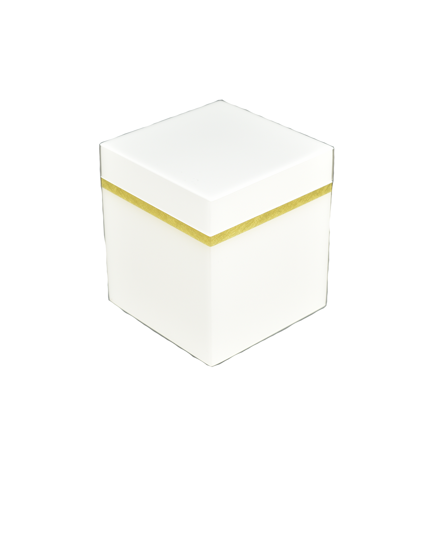 White with Shine Gold Leaf Band - Q Tip Box
