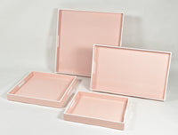 Paris Pink with White Trim - 22" Square Tray - L-35PPW