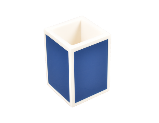 Four Side True Blue with White - Pencil Cup/Brush Holder