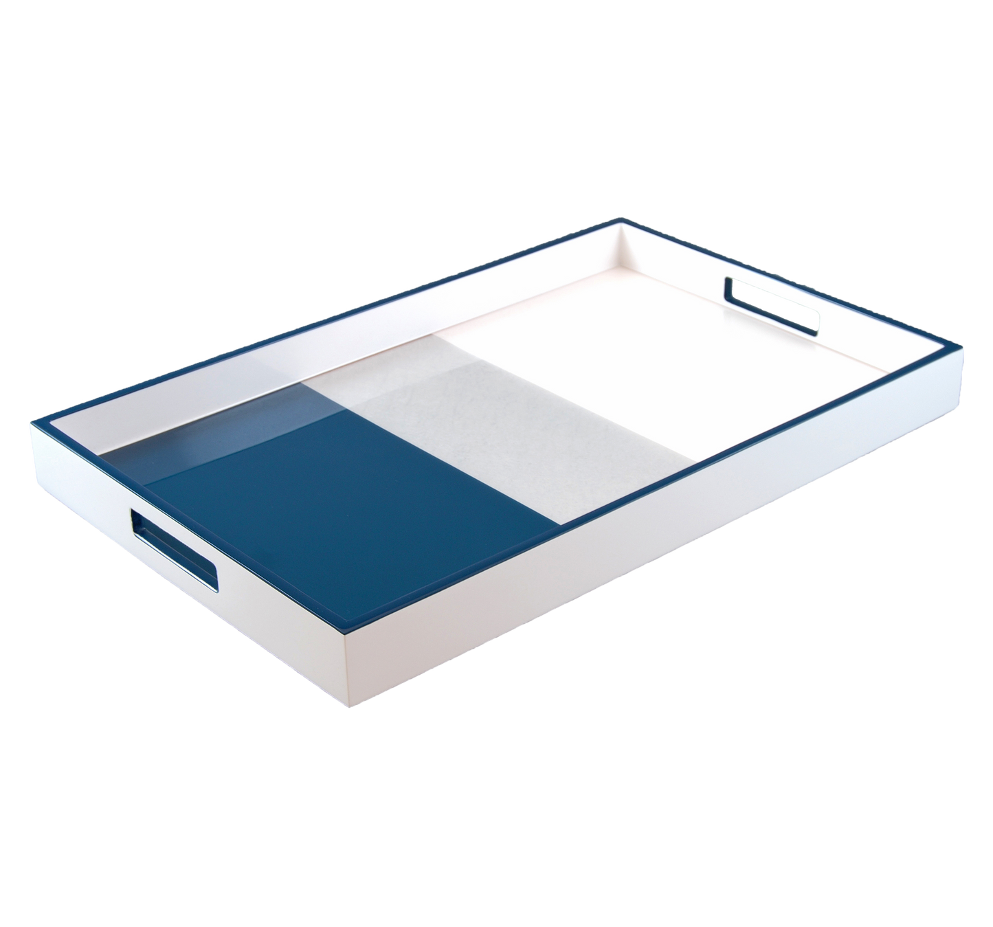 Navy Shine White - Breakfast Tray - L-34NSW