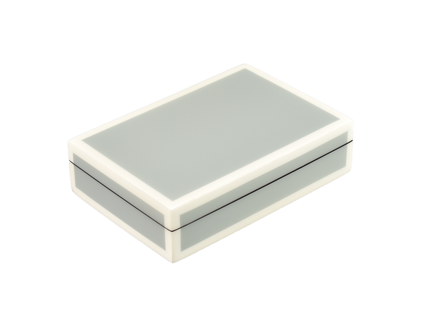 Cool Gray with White - Playing Card Box - L-46FSCGW