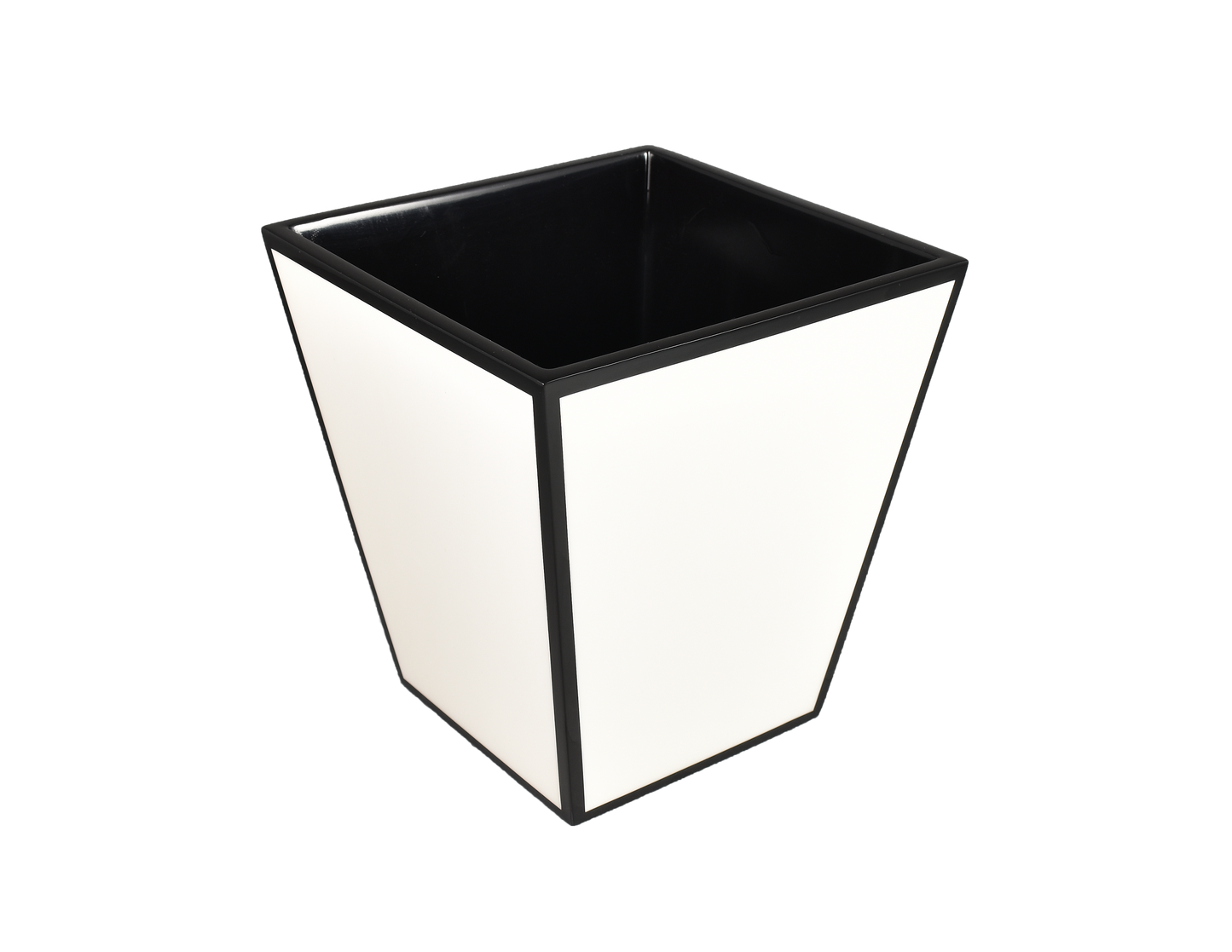 White with Black - Wastebasket