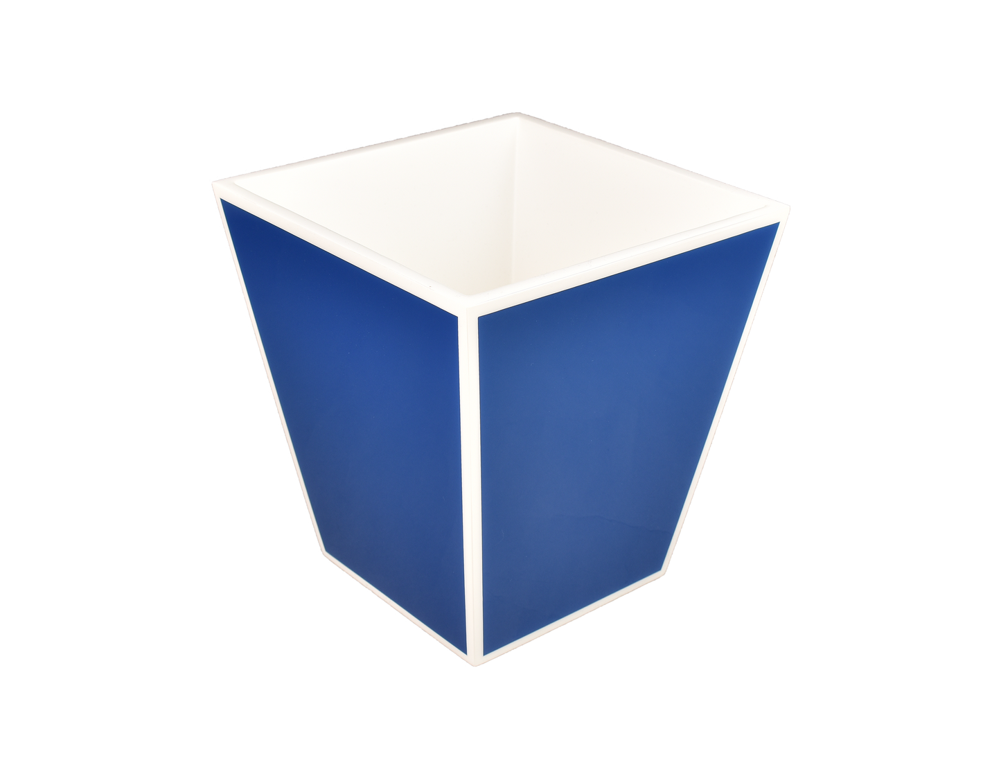 Four Side True Blue with White - Wastebasket