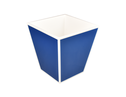 Four Side True Blue with White - Wastebasket