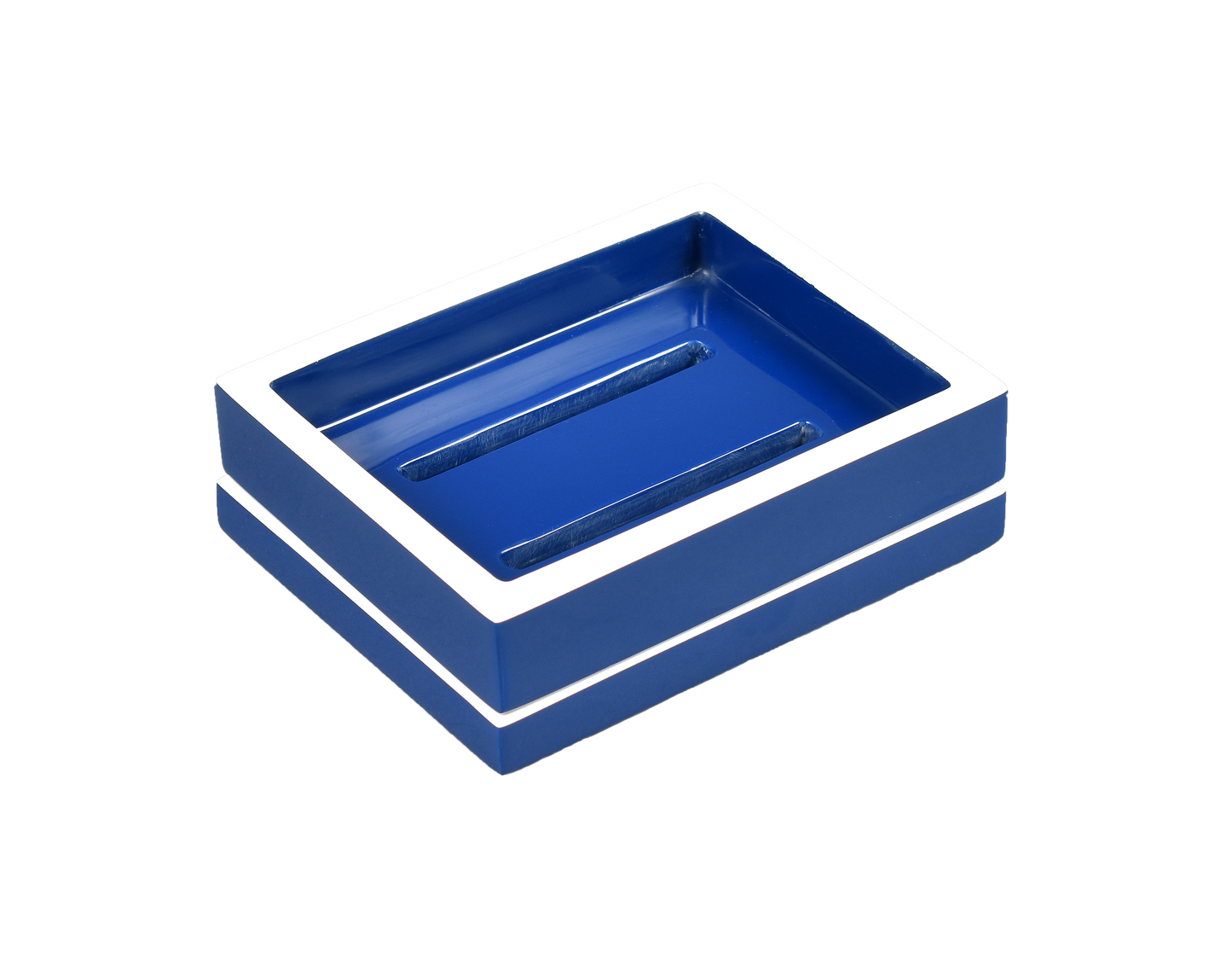 True Blue with White - Soap Dish