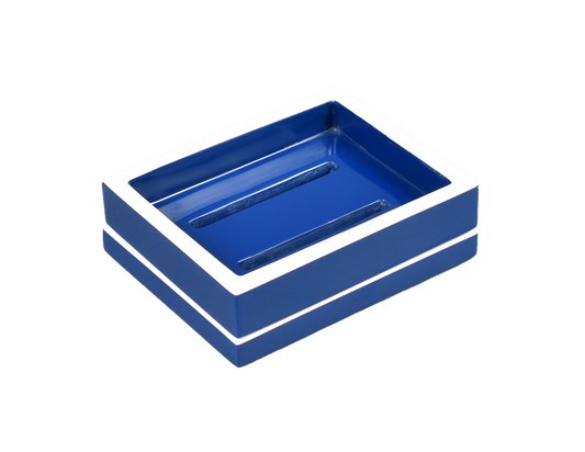 True Blue with White - Soap Dish