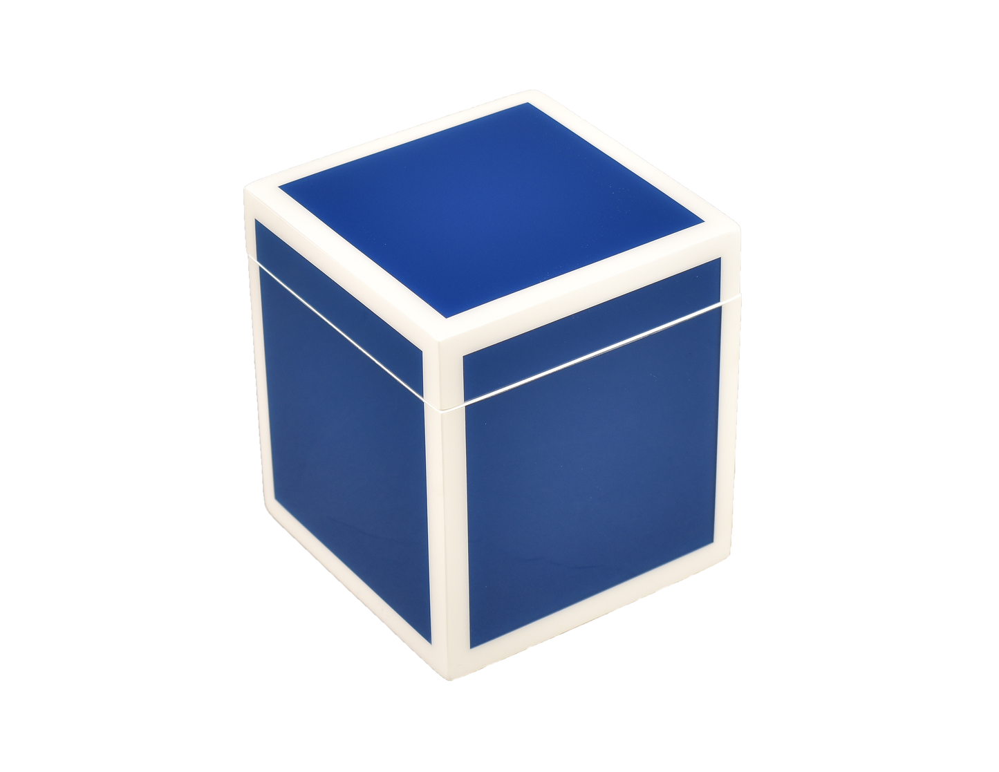 Five Side True Blue with White - Q Tip Box