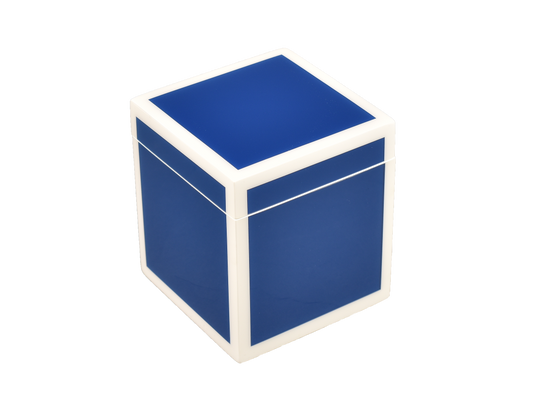 Five Side True Blue with White - Q Tip Box