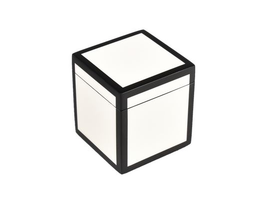 White with Black - Q Tip Box