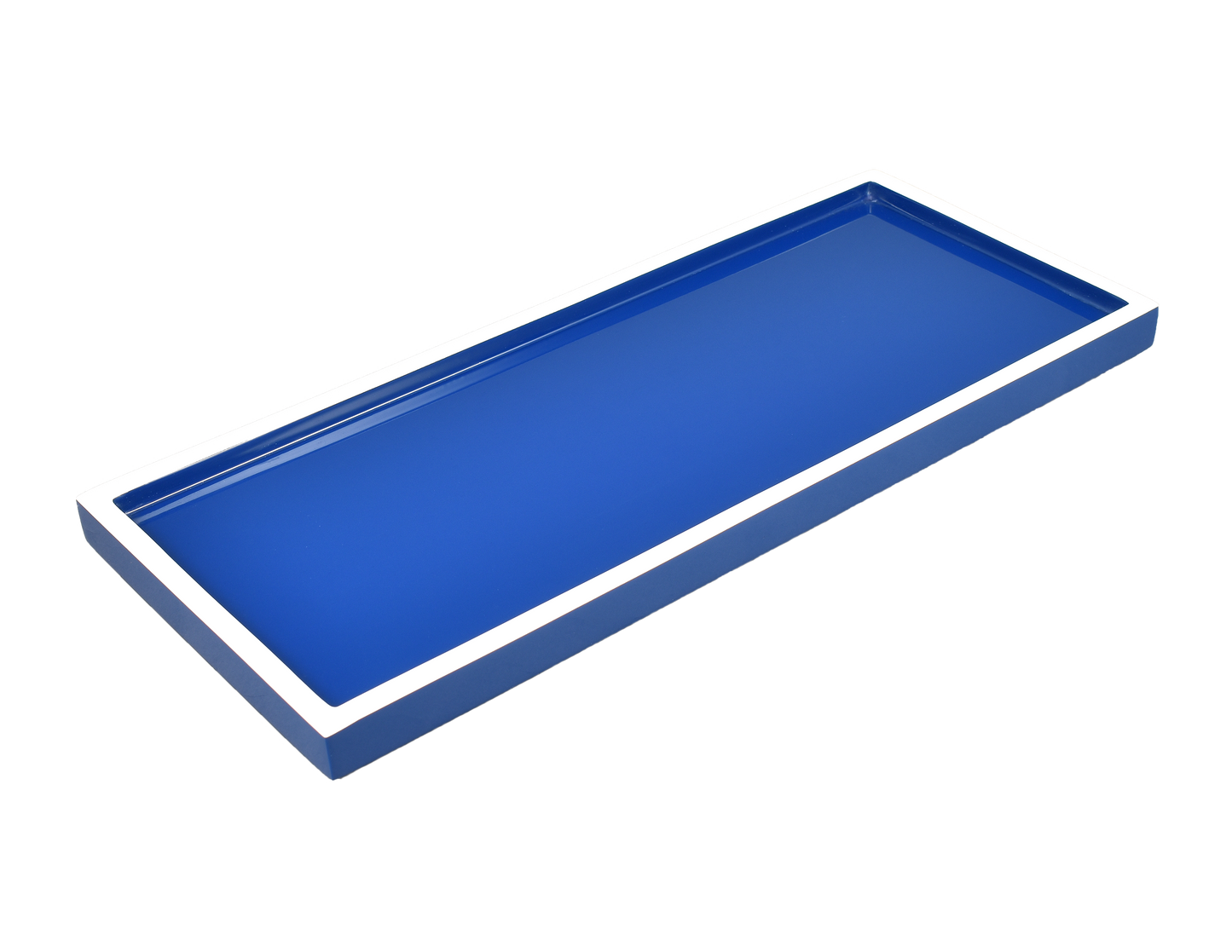 True Blue with White - Long Vanity Tray