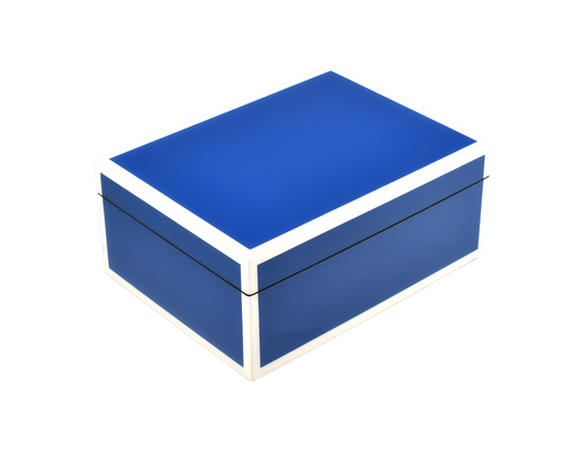 True Blue with White - Medium Box