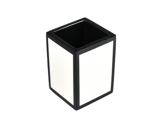 White with Black - Pencil Cup/Brush Holder