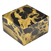 Black Gold Marble - Square Box - L-31BGM