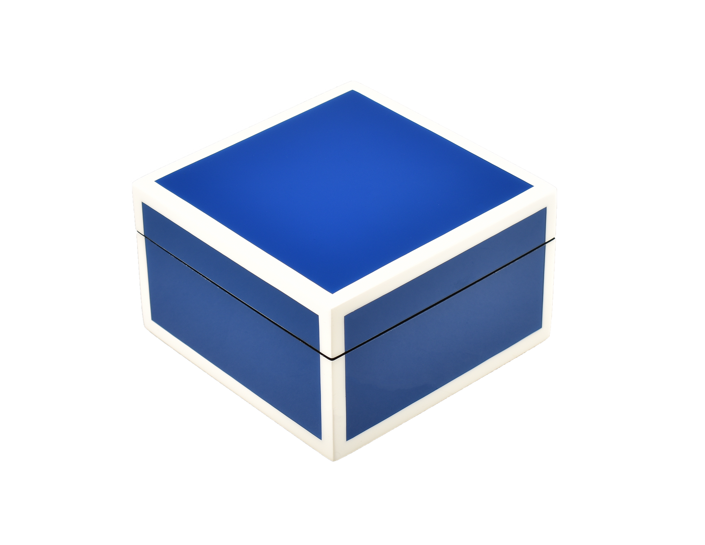 True Blue with White - Square Box