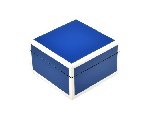True Blue with White - Square Box