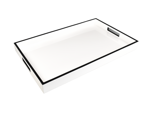 White with Black - Breakfast Tray - L-34WBT