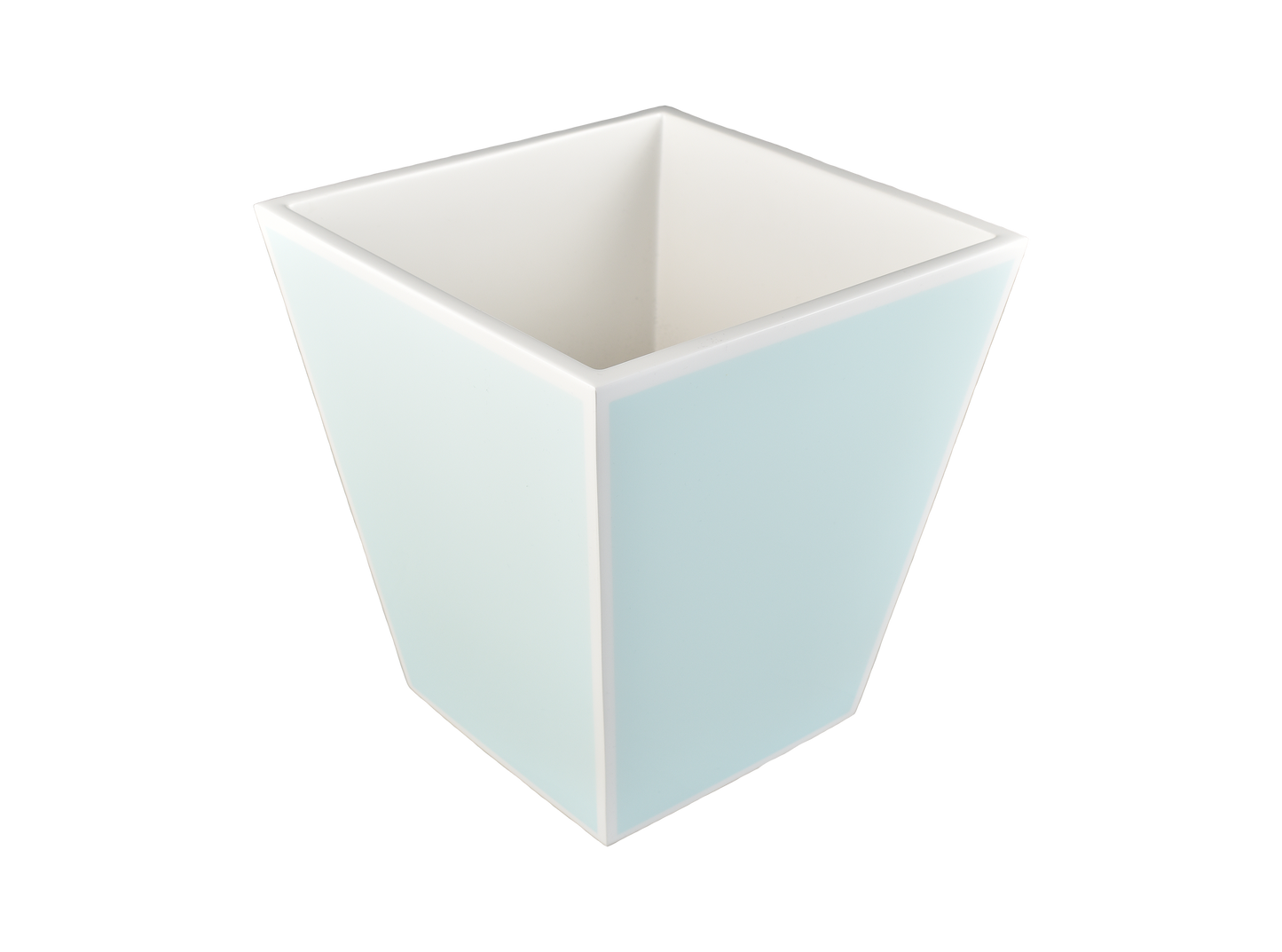 Duck Egg Blue with White - Wastebasket