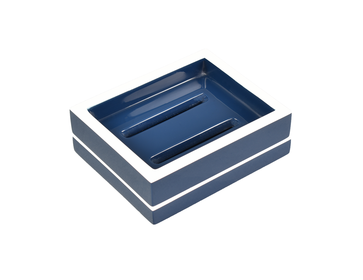 Navy Blue with White - Soap Dish