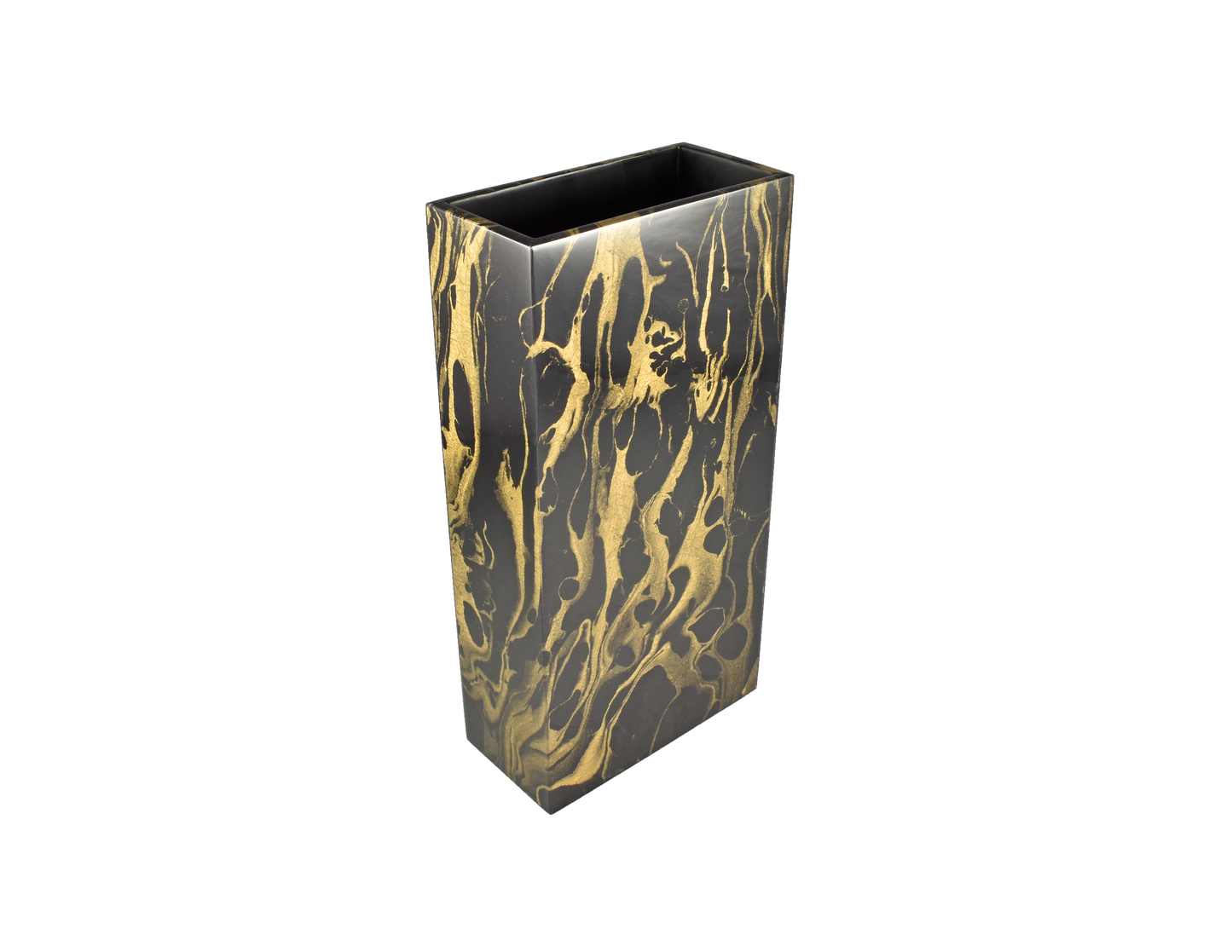 Black Gold Marble - Tall Flower Vase - L-72BGM