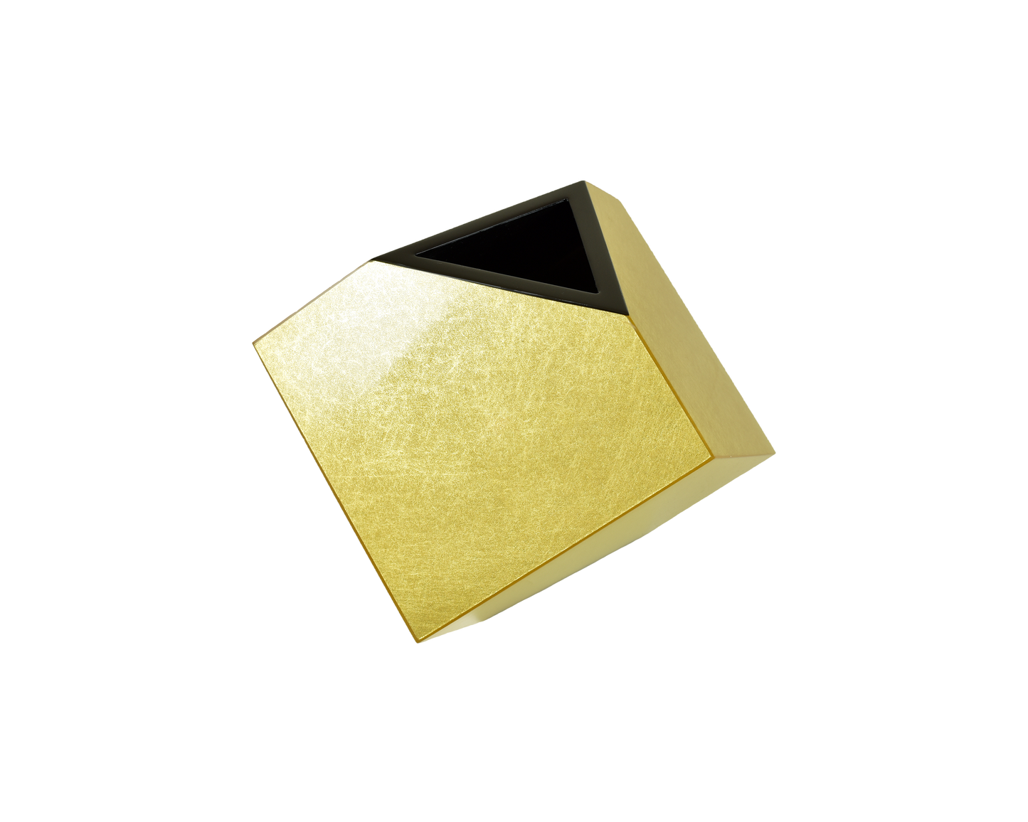 Shine Gold Leaf - 5" Cube Flower Vase - L-76SGL
