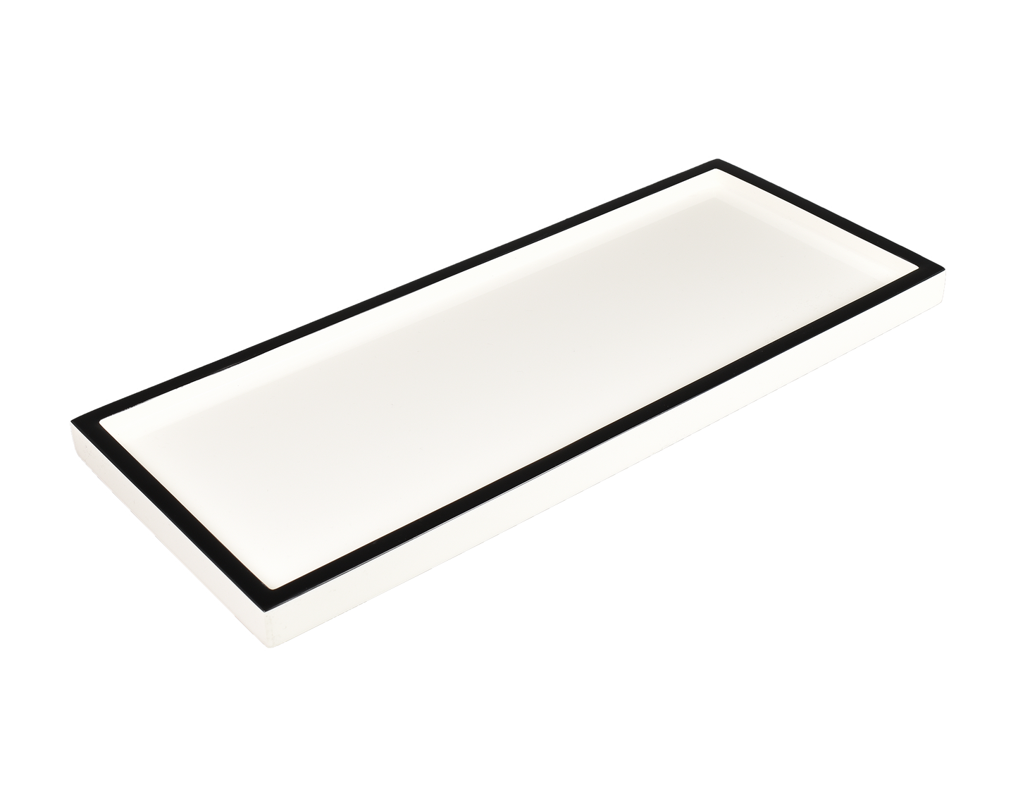 White with Black Trim - Long Vanity Tray