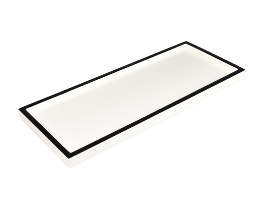 White with Black Trim - Long Vanity Tray