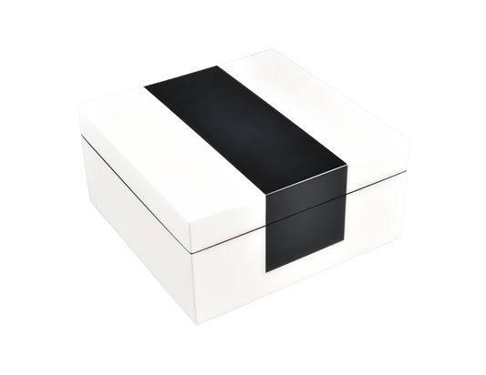 White with Black Center - Hinged Box - PL-101WB