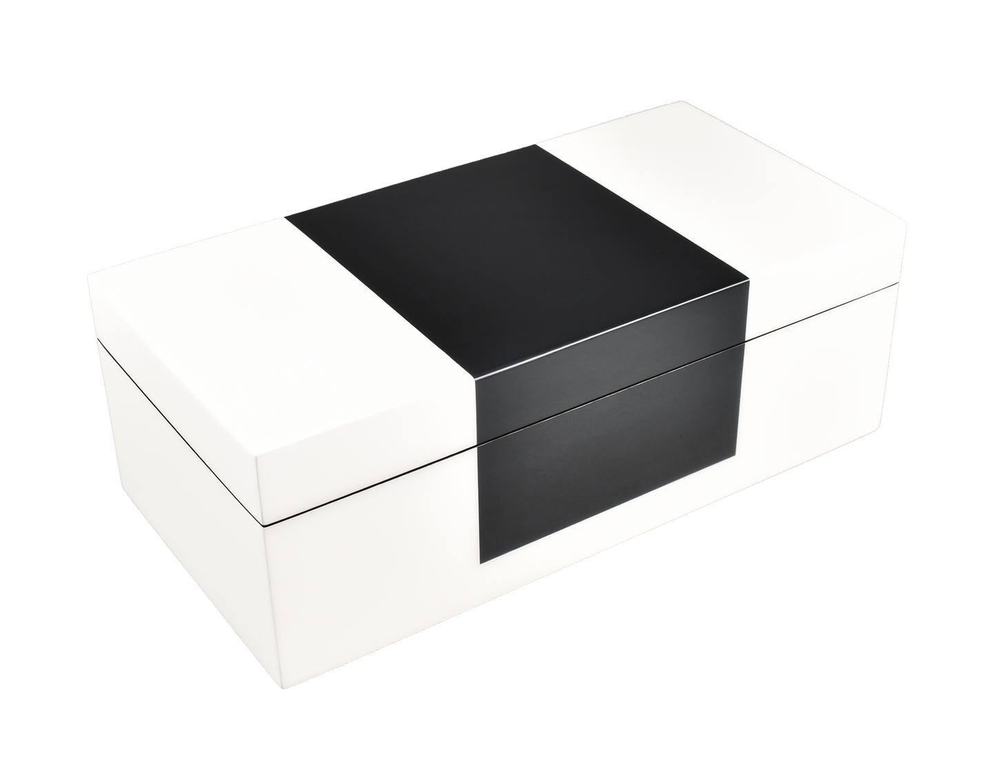 White and Black - Long Hinged Box - PL-105WB