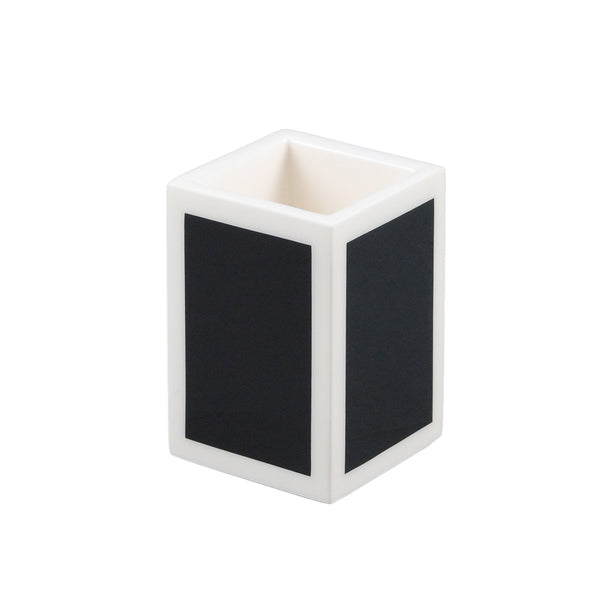 Black with White - Pencil Cup/Brush Holder - L-29FSBWT