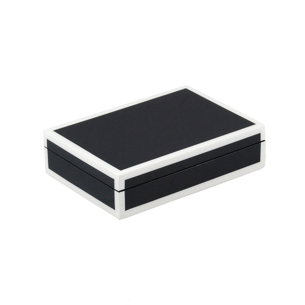 Black with White - Playing Card Box - L-46FSBWT