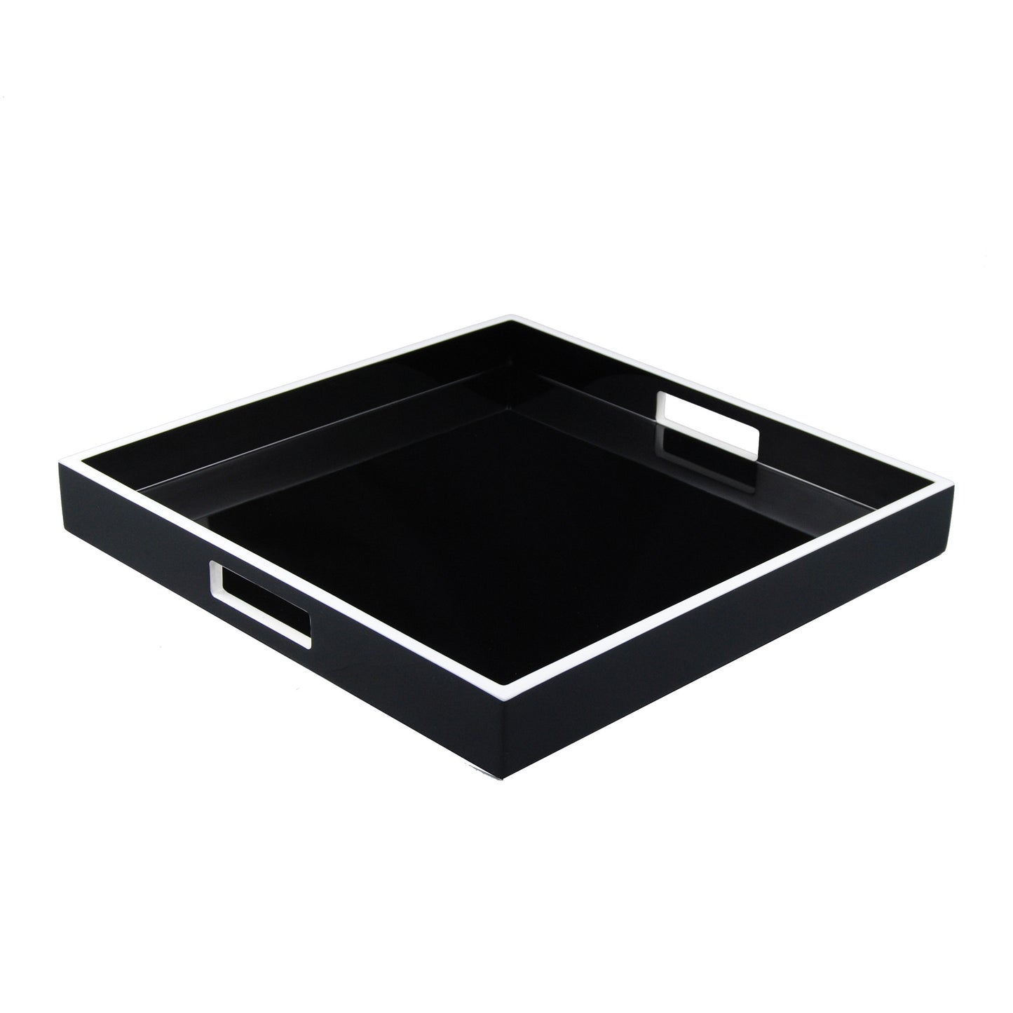 Black with White Trim - Square Serving Tray