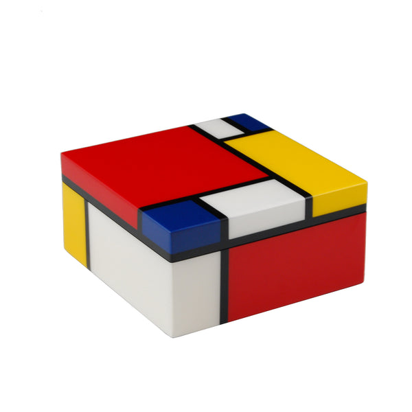 Mondrian Inspired - Square Hinged Box - PL-101MC