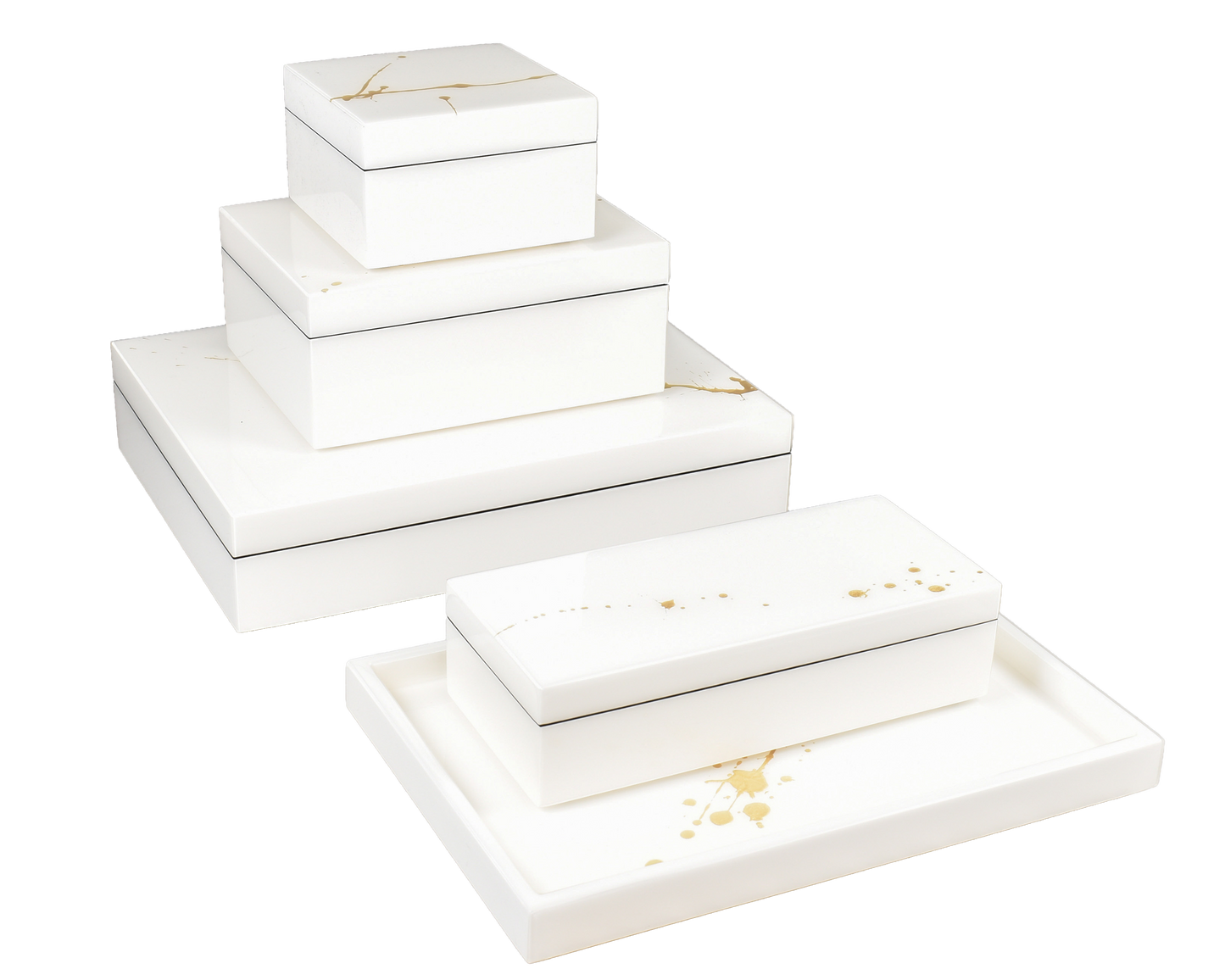 White with Artful Gold - Pencil Box