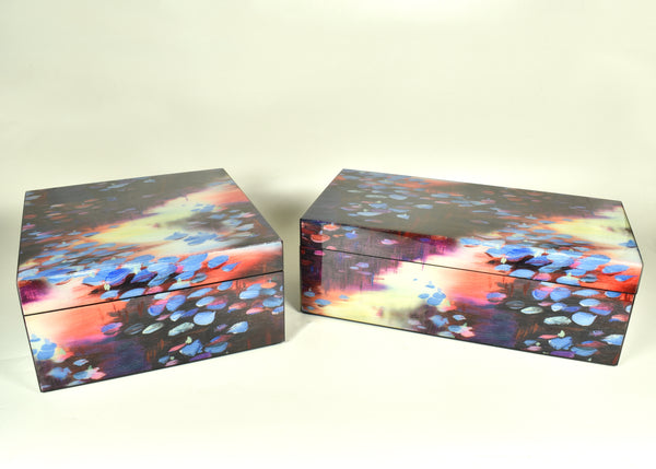 Hinged Boxes Set of 2 - Fall Lilies