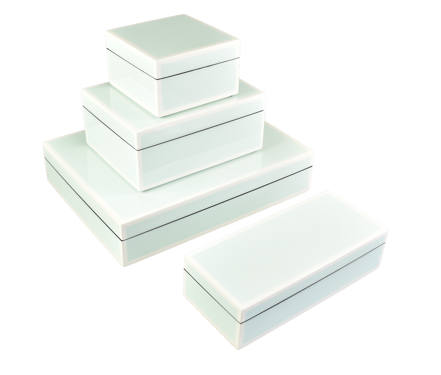 Duck Egg Blue with White - Medium Box
