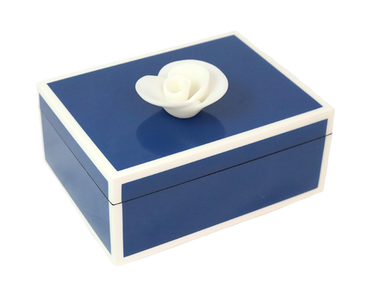 True Blue with White - Medium Handle Box