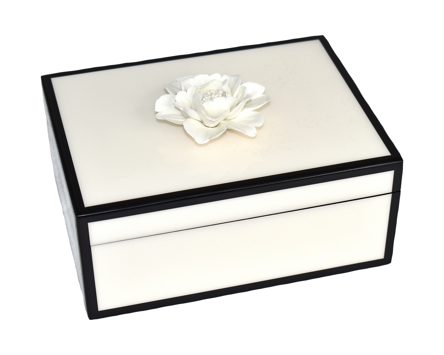 White with Black Trim - Medium Handle Box