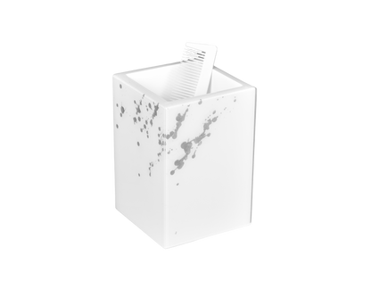 White with Artful Silver - Brush Cup
